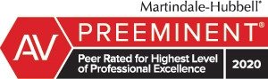 Martindale Hubbell | Preeminent | Peer Rated for Highest Level of Professional Excellence | 2020